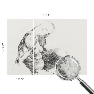 Self-adhesive photo wallpaper with a sketch of a man