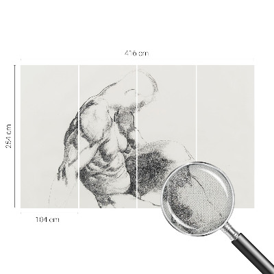 Self-adhesive photo wallpaper with a sketch of a man