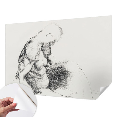 Self-adhesive photo wallpaper with a sketch of a man