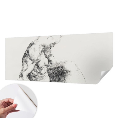 Self-adhesive photo wallpaper with a sketch of a man