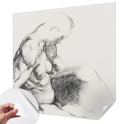 Self-adhesive photo wallpaper with a sketch of a man