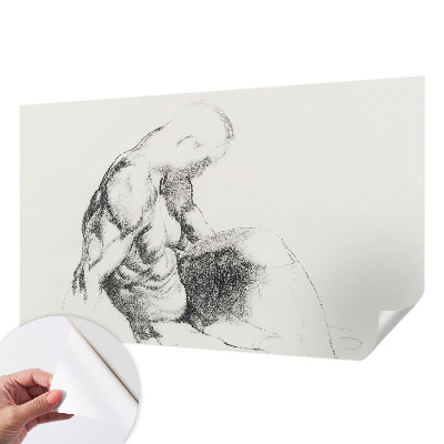 Self-adhesive photo wallpaper with a sketch of a man