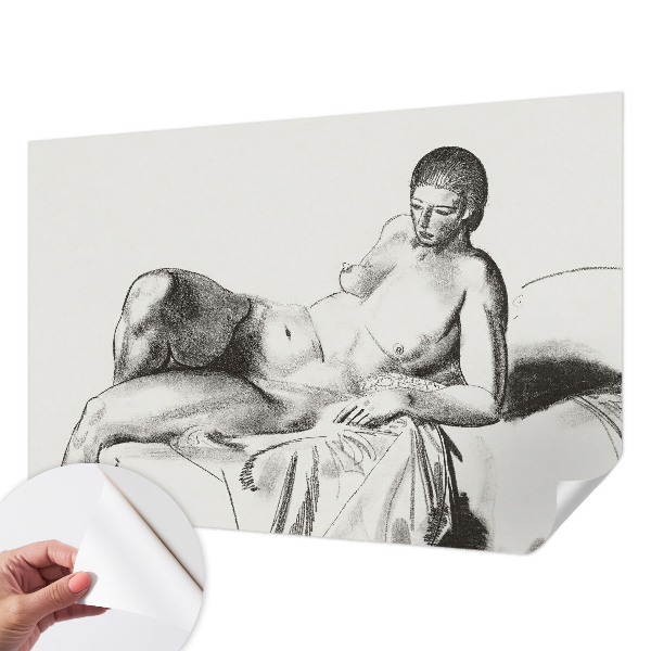 Stick-on wall mural featuring an artistic nude motif