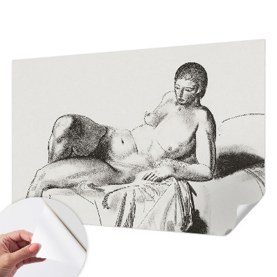 Stick-on wall mural featuring an artistic nude motif