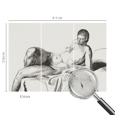 Stick-on wall mural featuring an artistic nude motif
