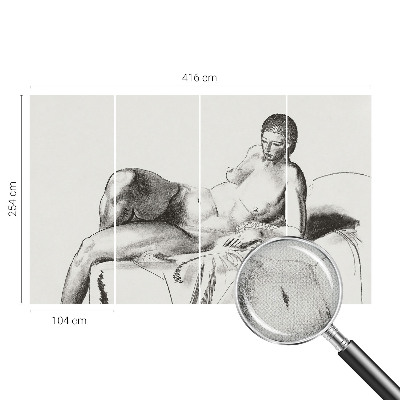 Stick-on wall mural featuring an artistic nude motif