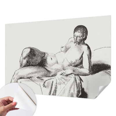 Stick-on wall mural featuring an artistic nude motif