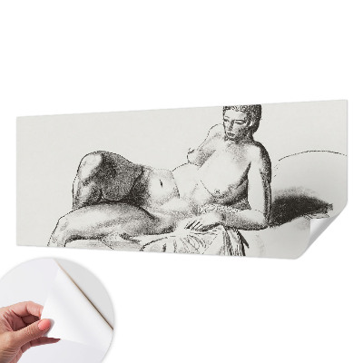 Stick-on wall mural featuring an artistic nude motif