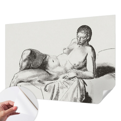 Stick-on wall mural featuring an artistic nude motif