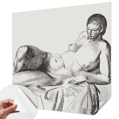 Stick-on wall mural featuring an artistic nude motif