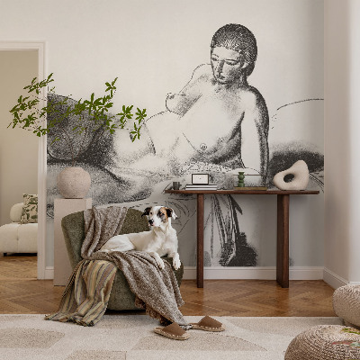 Stick-on wall mural featuring an artistic nude motif