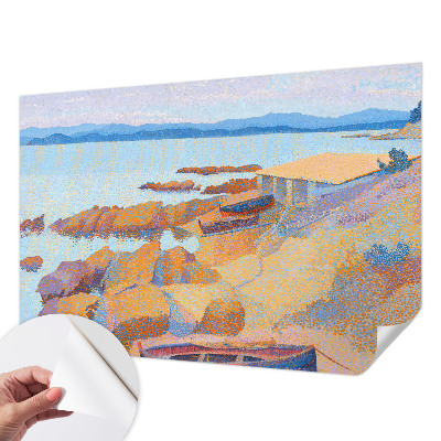 Removable wall mural with a sea view motif