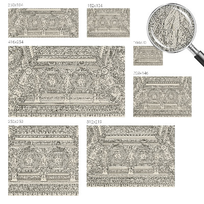 Removable wall mural wallpaper with a classic ornament design