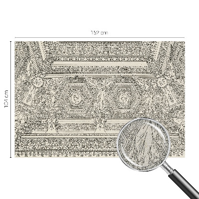 Removable wall mural wallpaper with a classic ornament design