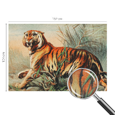 Peel and stick wall mural for kids' room with a tiger and nature motif