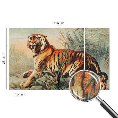 Peel and stick wall mural for kids' room Tiger nature