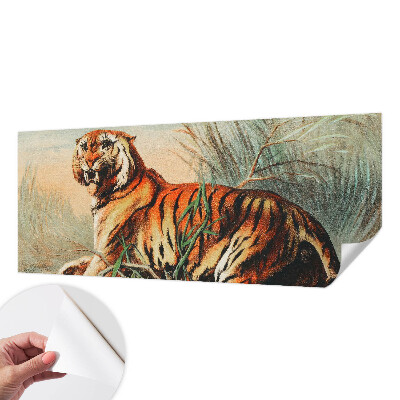 Peel and stick wall mural for kids' room Tiger nature