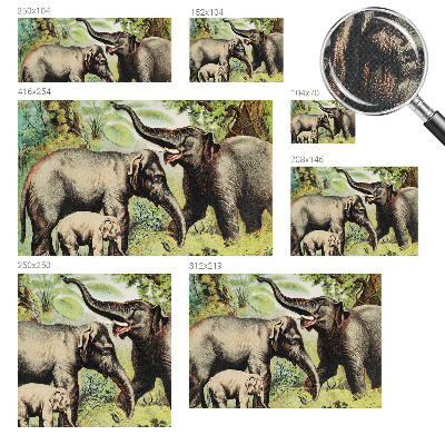 Peel and stick wall mural for living room Family elephants