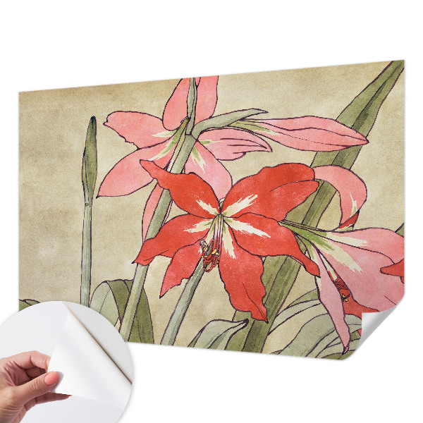 3D wall mural with daylily flower design