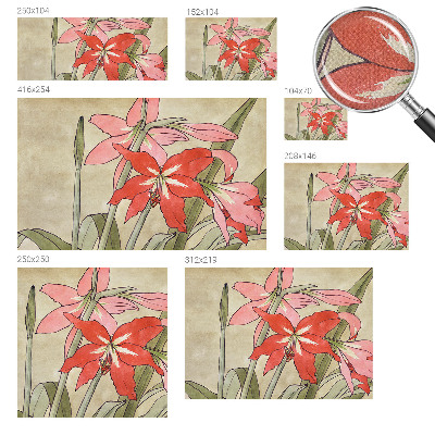 3D wall mural with daylily flower design