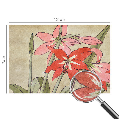 3D wall mural with daylily flower design
