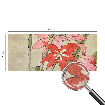 3D wall mural with daylily flower design