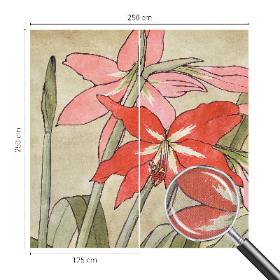 3D wall mural with daylily flower design