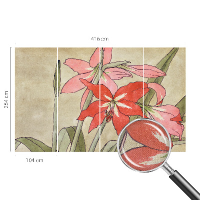 3D wall mural with daylily flower design