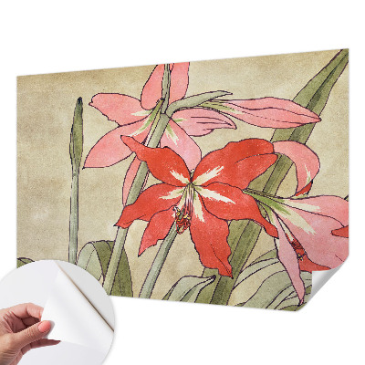 3D wall mural with daylily flower design