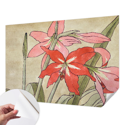 3D wall mural with daylily flower design