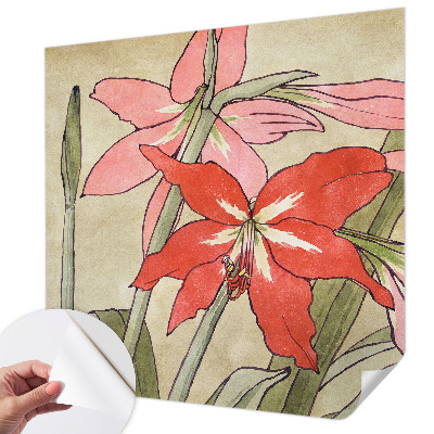 3D wall mural with daylily flower design