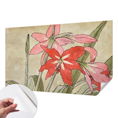 3D wall mural with daylily flower design