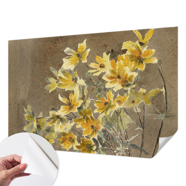 3D photo wallpaper mural with a sunny bouquet design