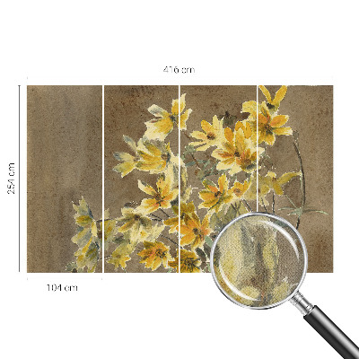 3D photo wallpaper mural with a sunny bouquet design