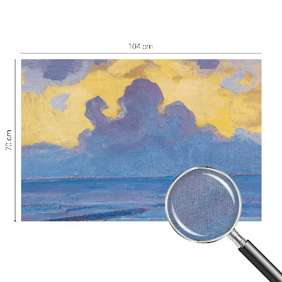 Children's wall mural with a cloudscape design