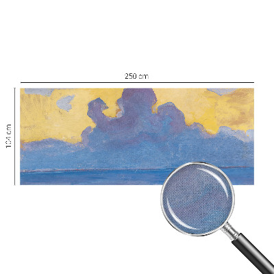 Children's wall mural with a cloudscape design