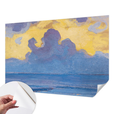 Children's wall mural with a cloudscape design