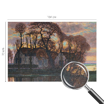 Nursery wall mural featuring an evening landscape