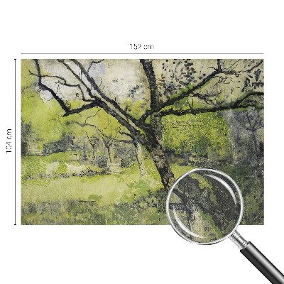 Baby room wall mural with a spring park design