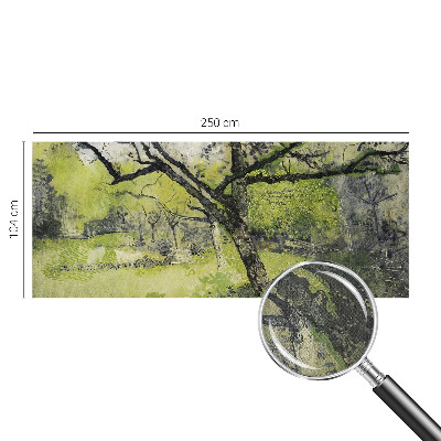 Baby room wall mural with a spring park design
