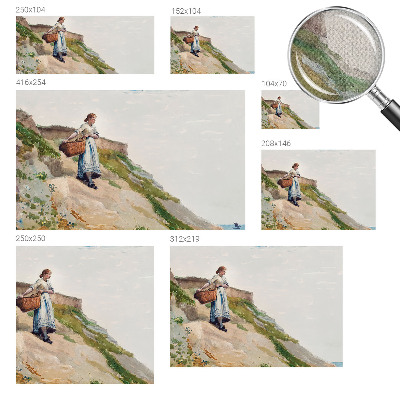 Self-adhesive wall mural featuring a female landscape motif