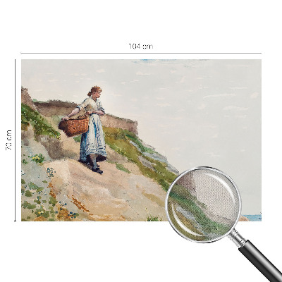 Self-adhesive wall mural featuring a female landscape motif