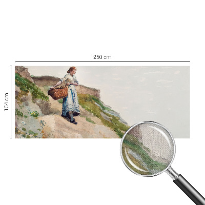 Self-adhesive wall mural featuring a female landscape motif