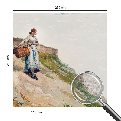 Self-adhesive wall mural featuring a female landscape motif