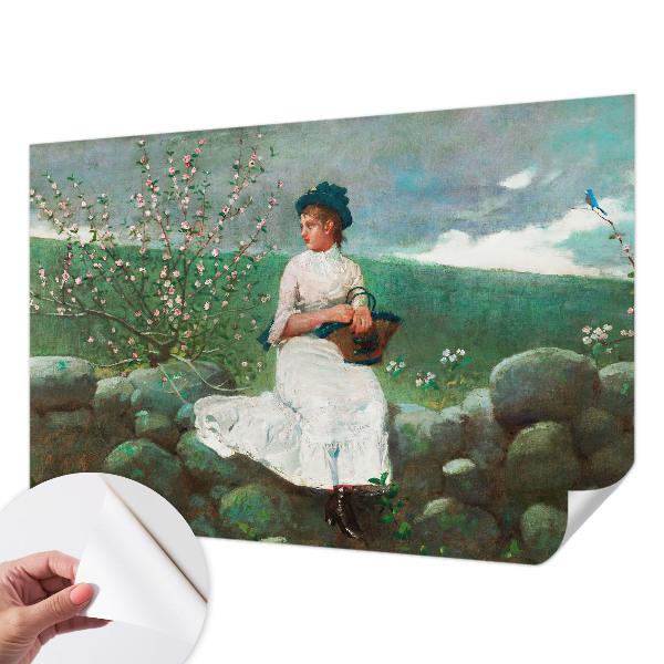 Self-adhesive photo wallpaper with a flowery peace design