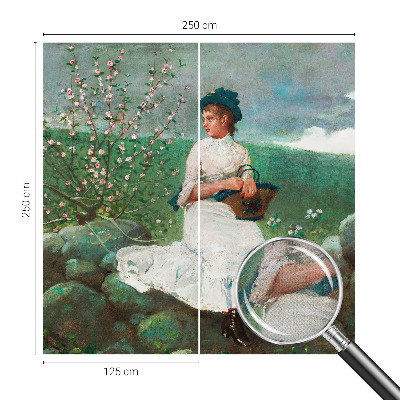 Self-adhesive photo wallpaper with a flowery peace design