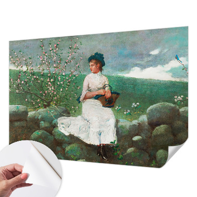 Self-adhesive photo wallpaper with a flowery peace design
