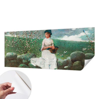 Self-adhesive photo wallpaper with a flowery peace design