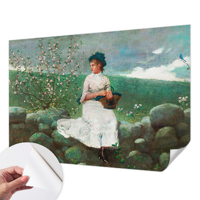 Self-adhesive photo wallpaper with a flowery peace design