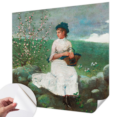 Self-adhesive photo wallpaper with a flowery peace design